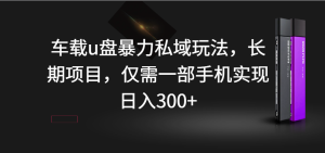 车载u盘暴力私域玩法，长期项目，仅需一部手机实现日入300+网赚教程-副业赚钱-互联网创业-手机赚钱-网赚项目-98副业网-精品课程-知识付费-网赚创业网98副业网
