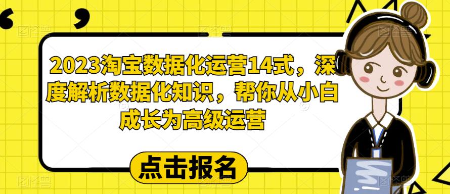 2023淘宝数据化运营14式，深度解析数据化知识，帮你从小白成长为高级运营网赚教程-副业赚钱-互联网创业-手机赚钱-网赚项目-98副业网-精品课程-知识付费-网赚创业网98副业网