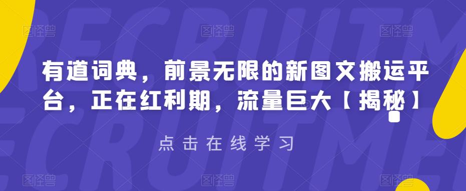 有道词典，前景无限的新图文搬运平台，正在红利期，流量巨大[揭秘]网赚教程-副业赚钱-互联网创业-手机赚钱-网赚项目-98副业网-精品课程-知识付费-网赚创业网98副业网