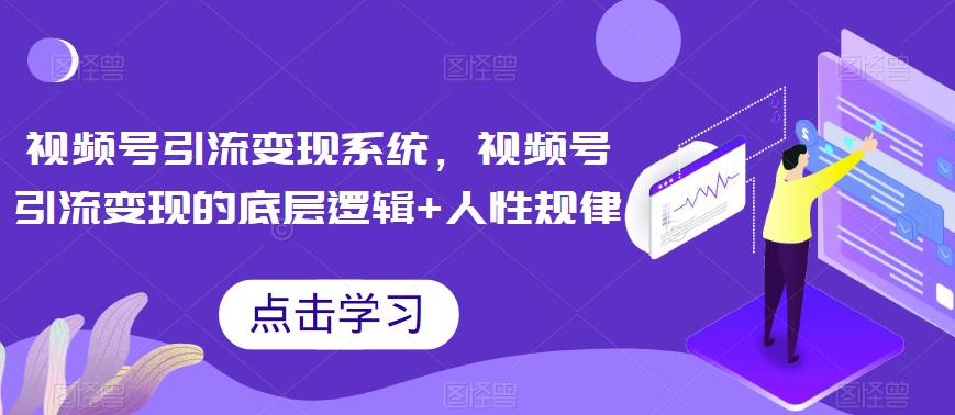 视频号引流变现系统，视频号引流变现的底层逻辑+人性规律网赚教程-副业赚钱-互联网创业-手机赚钱-网赚项目-98副业网-精品课程-知识付费-网赚创业网98副业网