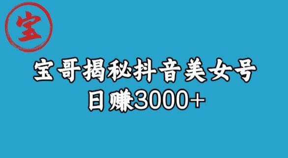 宝哥揭秘抖音美女号玩法，日赚3000+【揭秘】网赚教程-副业赚钱-互联网创业-手机赚钱-网赚项目-98副业网-精品课程-知识付费-网赚创业网98副业网