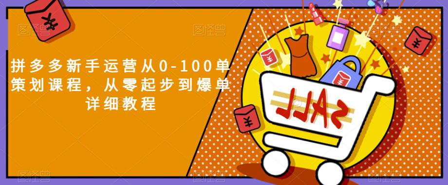 拼多多新手运营从0-100单策划课程，从零起步到爆单详细教程网赚教程-副业赚钱-互联网创业-手机赚钱-网赚项目-98副业网-精品课程-知识付费-网赚创业网98副业网