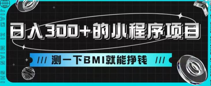 日入300+的小程序项目，测一下BMI就能挣钱（揭秘）网赚教程-副业赚钱-互联网创业-手机赚钱-网赚项目-98副业网-精品课程-知识付费-网赚创业网98副业网